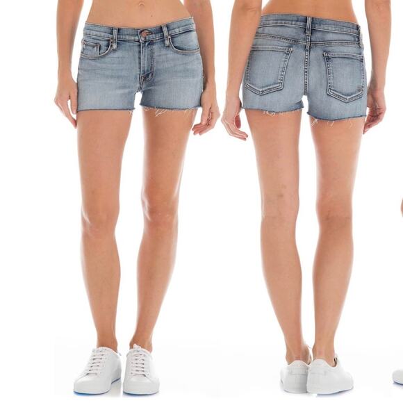FIDELITY Women’s Rocco Denim Raw Hem Low Rise Jean Short in Coldwater - Picture 1 of 13